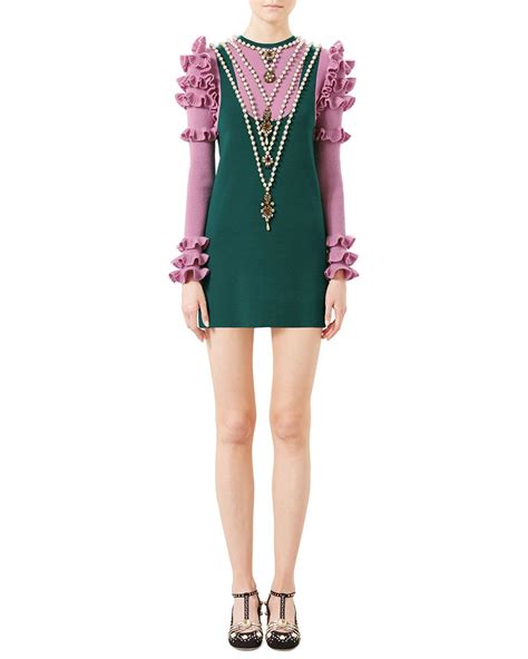 green gucci leather dress|gucci floral dress.